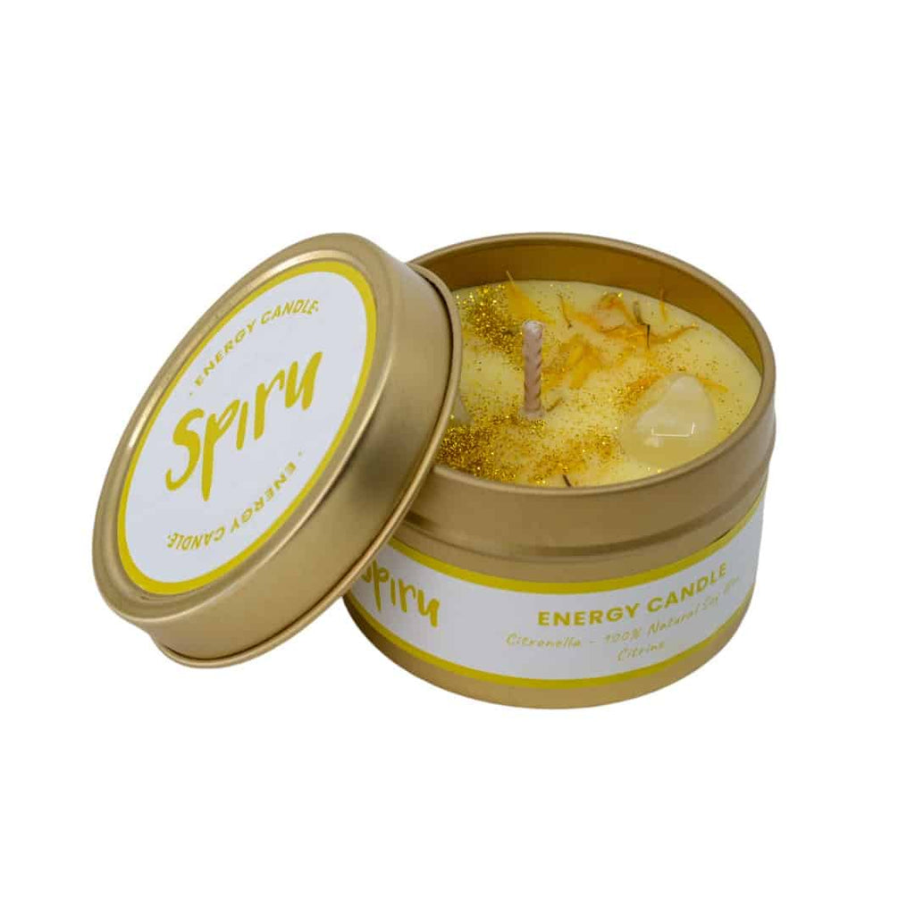 Edelsteen Geurkaars Citrien – Energie – Citronella