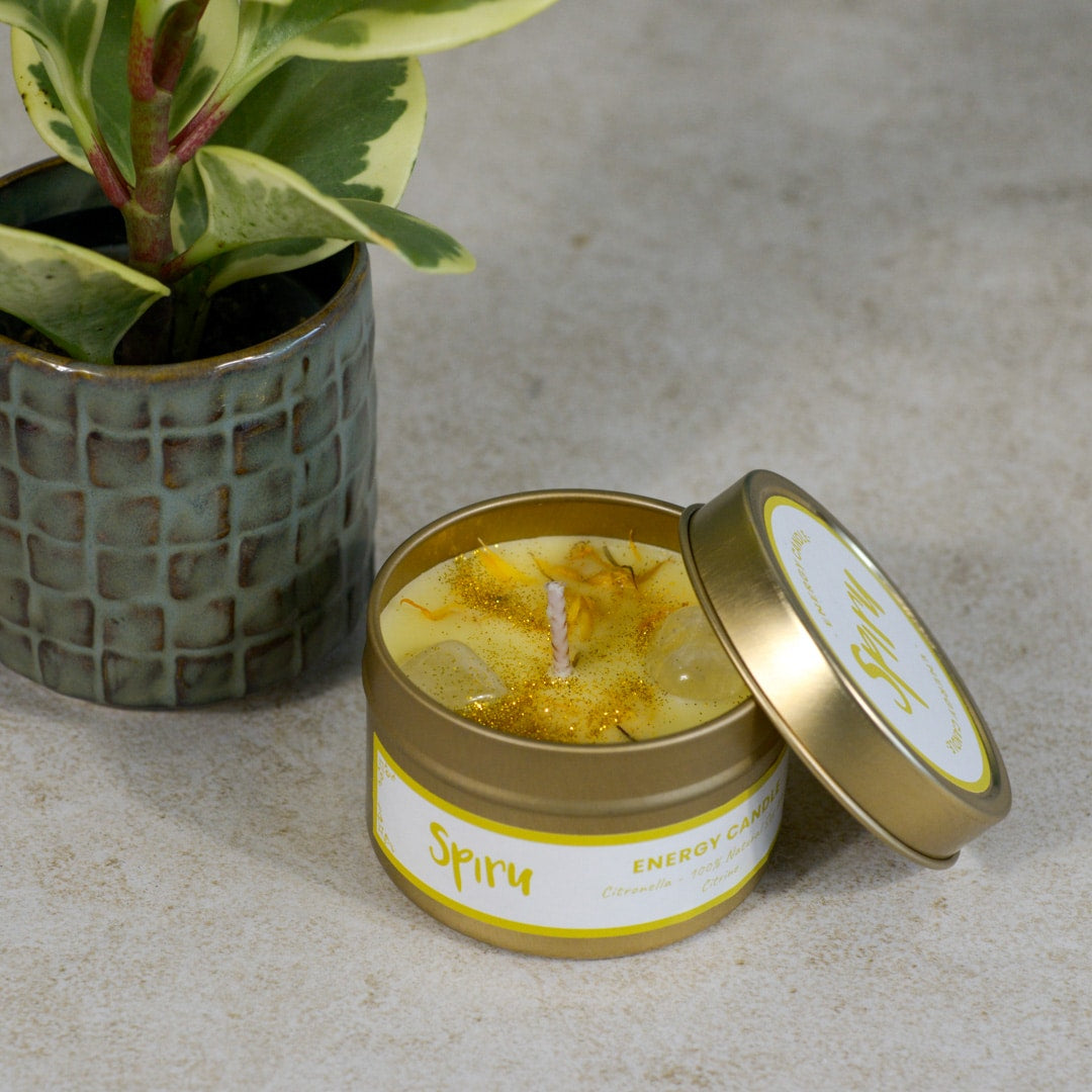Edelsteen Geurkaars Citrien – Energie – Citronella