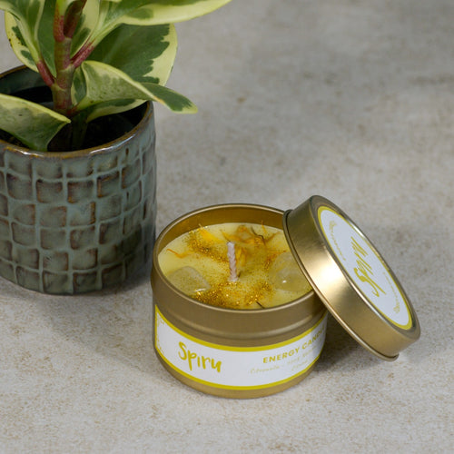 Edelsteen Geurkaars Citrien – Energie – Citronella