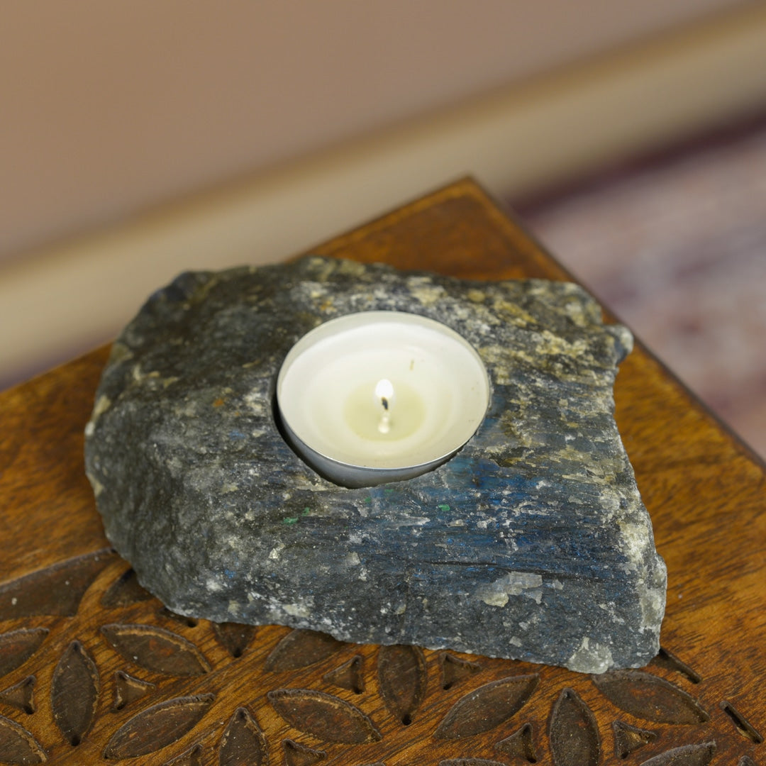 Labradoriet Waxinelichthouder Ruwe Cluster