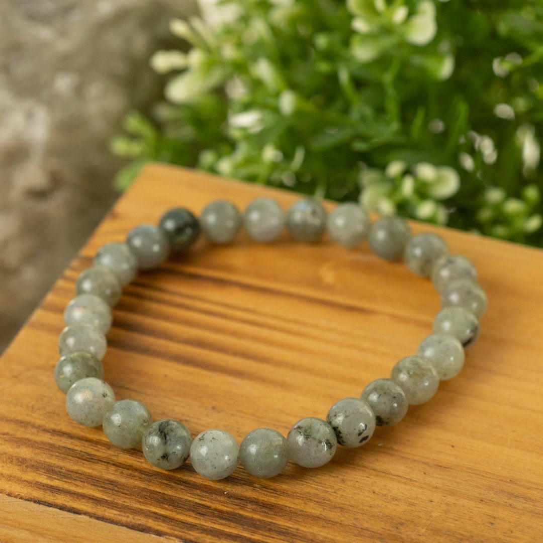 Edelsteen Armband Heren Groot Labradoriet (8mm, 21 cm)