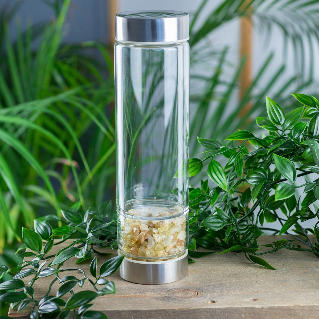 Spiru Edelsteen Waterfles Citrien – 400 ml