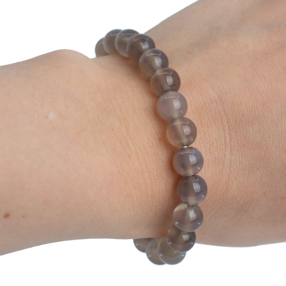Edelsteen Armband Grijze Agaat – 8 mm