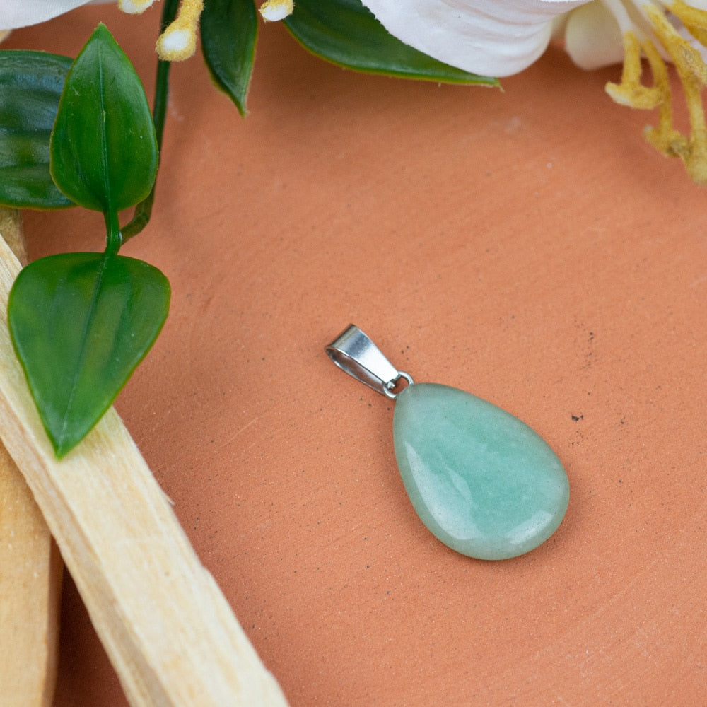 Druppelvormige Edelsteen Hanger Groene Aventurijn (20 mm)