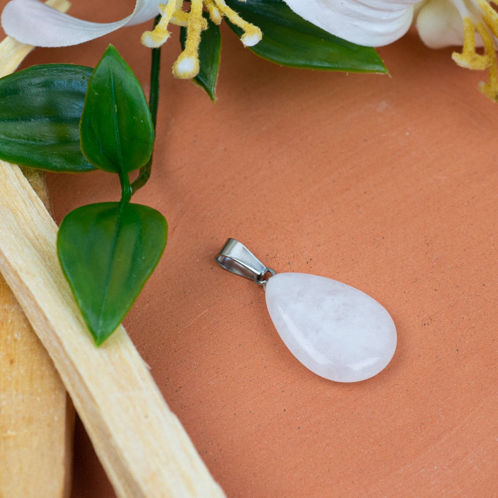 Druppelvormige Edelsteen Hanger Witte Jade (20 mm)