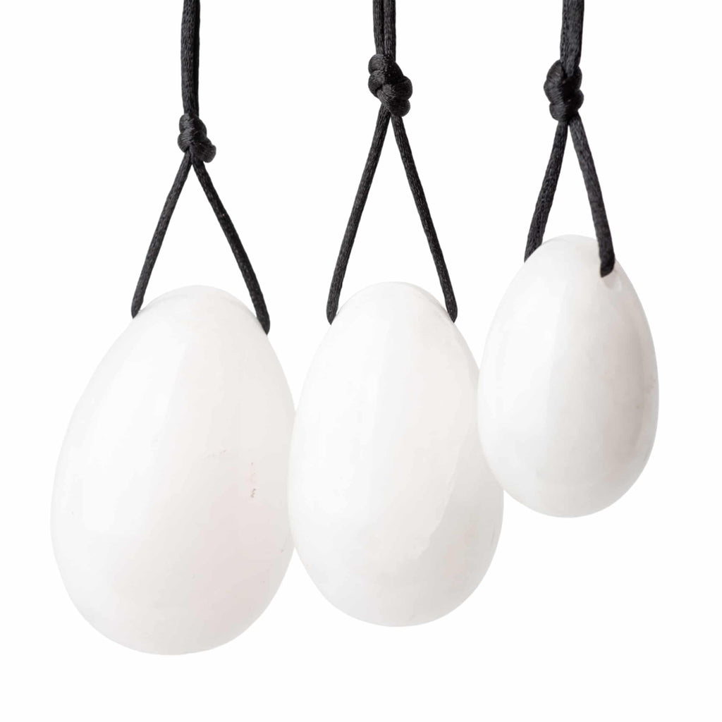 Yoni Ei Set Witte Jade – set van 3