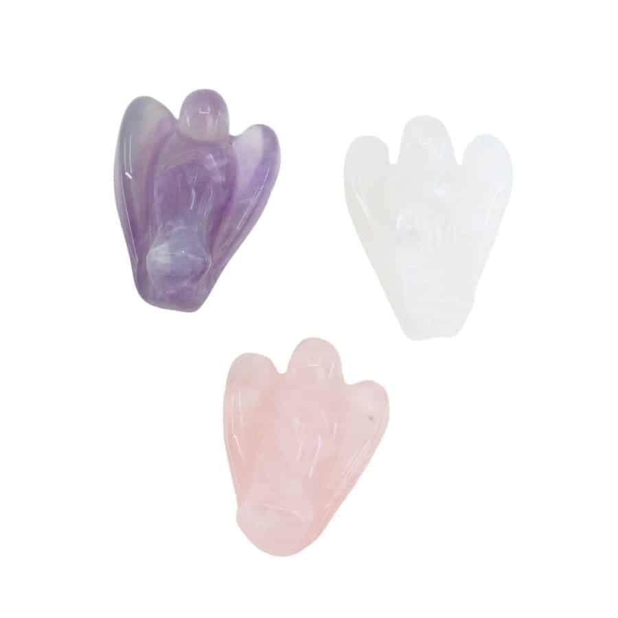 Edelsteen Engelen Gouden Driehoek – Set van 3 (20 mm)
