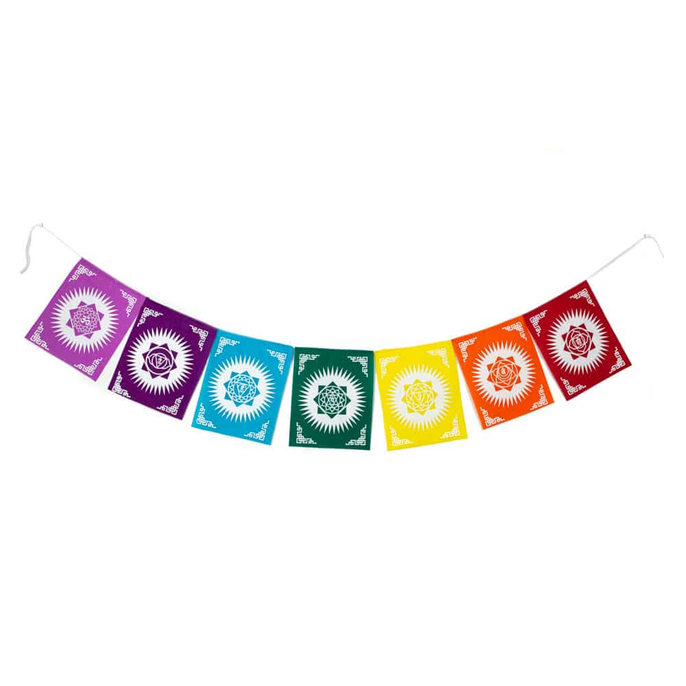 Gebedsvlaggen 7 Chakra’s Affirmaties Katoen – 180 cm
