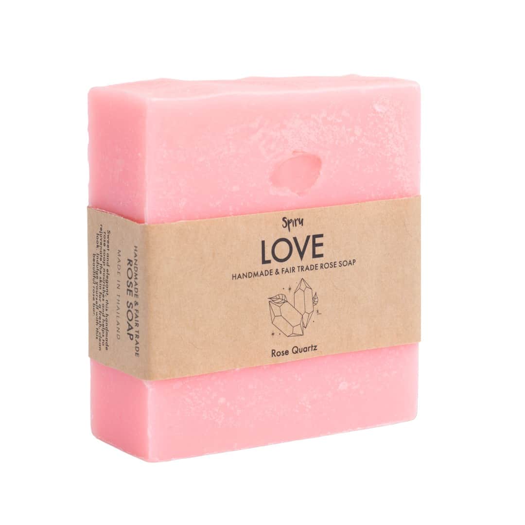Spiru Fair Trade Edelsteen Zeep – Roos & Rozenkwarts – Liefde (100 gram)