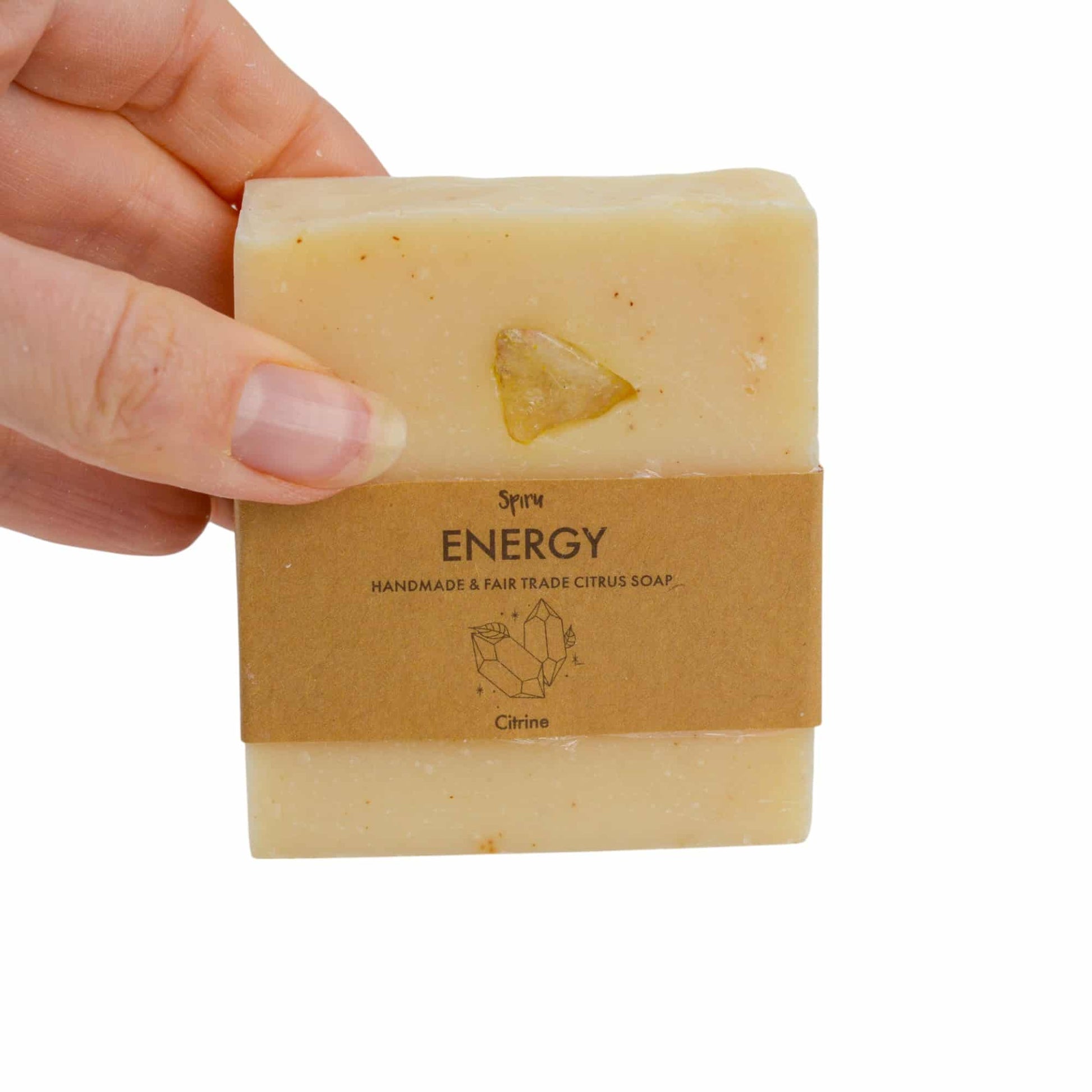 Spiru Fair Trade Edelsteen Zeep – Citrus & Citrien – Energie (100 gram)