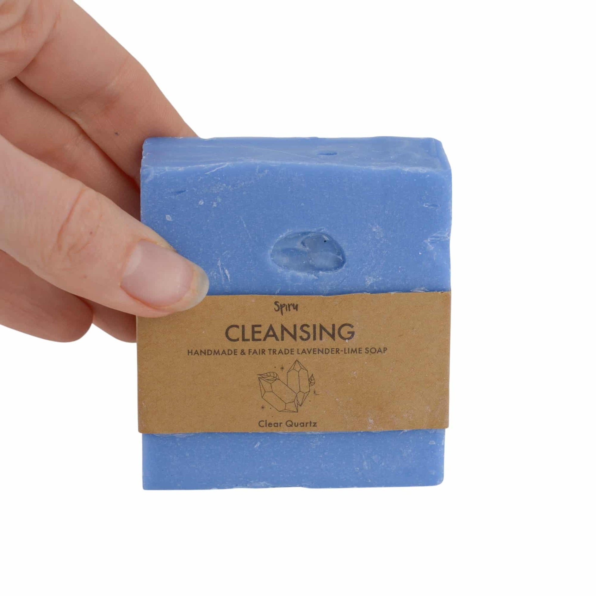 Spiru Fair Trade Edelsteen Zeep – Lavendel, Limoen & Bergkristal – Reinigen (100 gram)