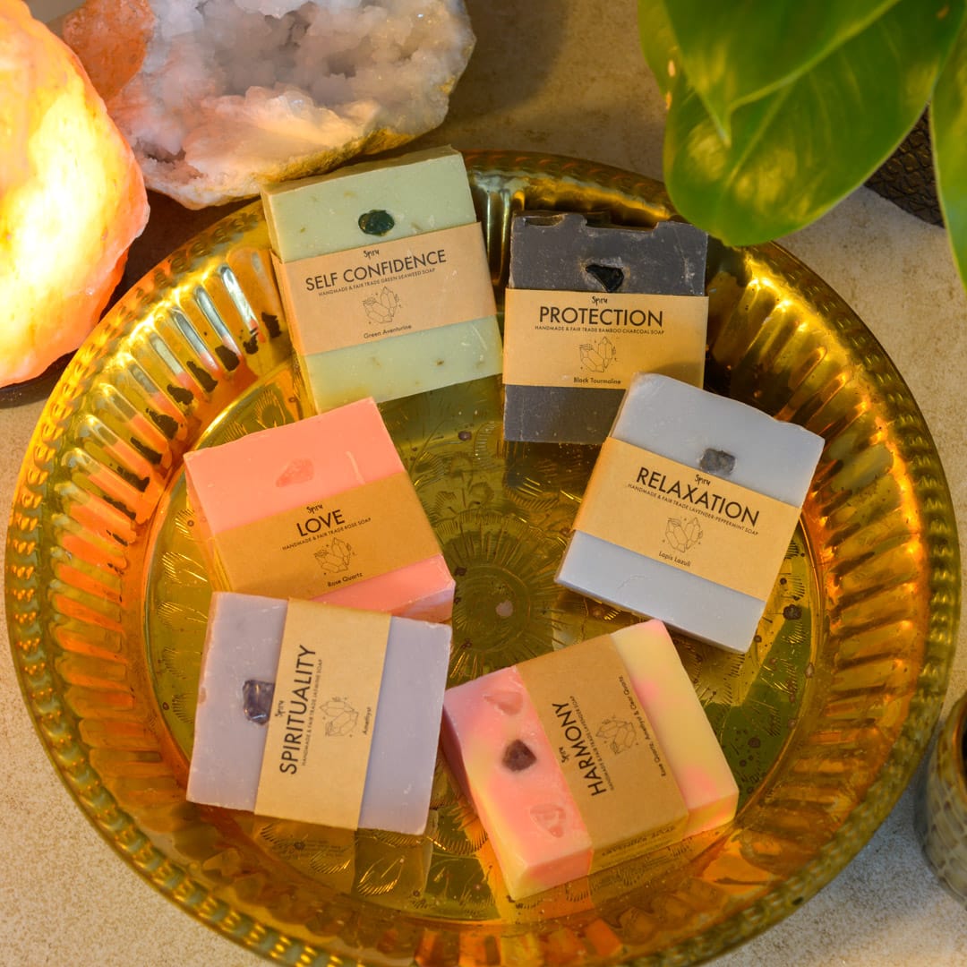Spiru Fair Trade Edelsteen Zeep Set (6 stuks)