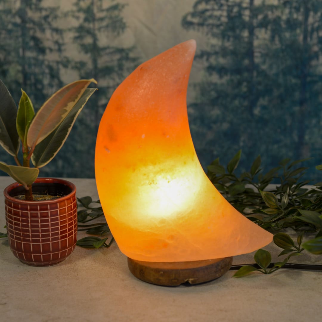 Himalaya Zoutsteen Lamp Halve Maan