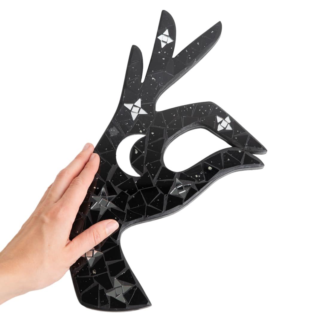 Magic Hand met Maan Mozaïek Wand Decoratie 36x20x1 cm