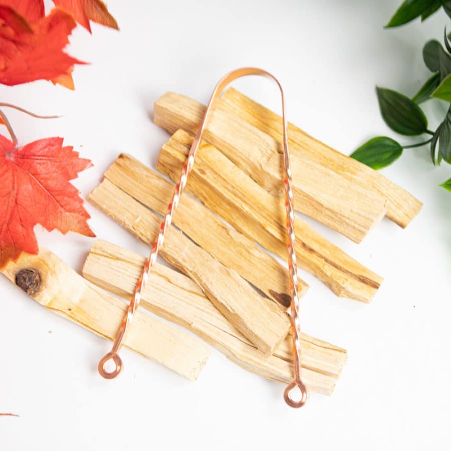 Tongschraper Ayurveda Koper Gedraaid