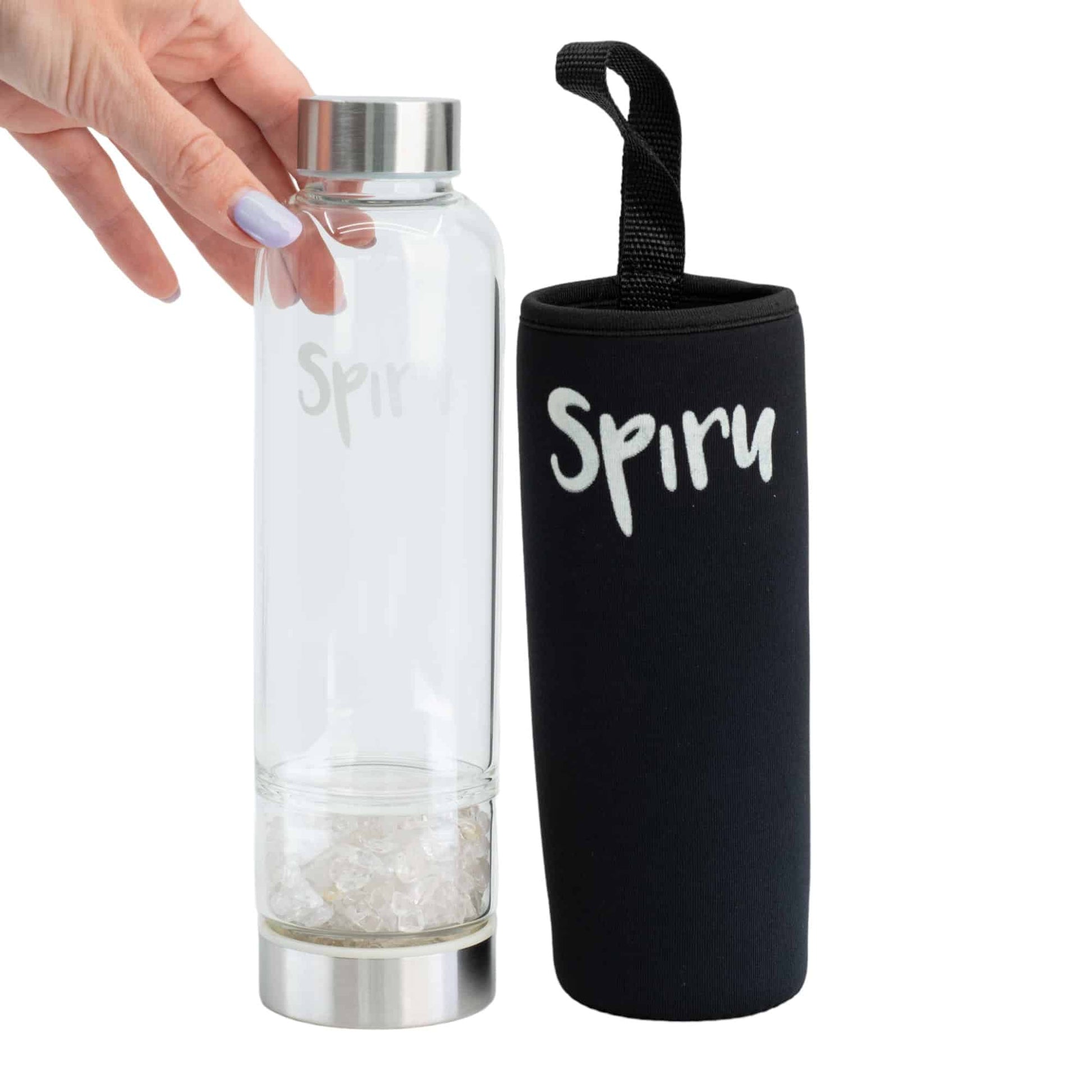 Spiru Edelsteen Waterfles Bergkristal – 400 ml