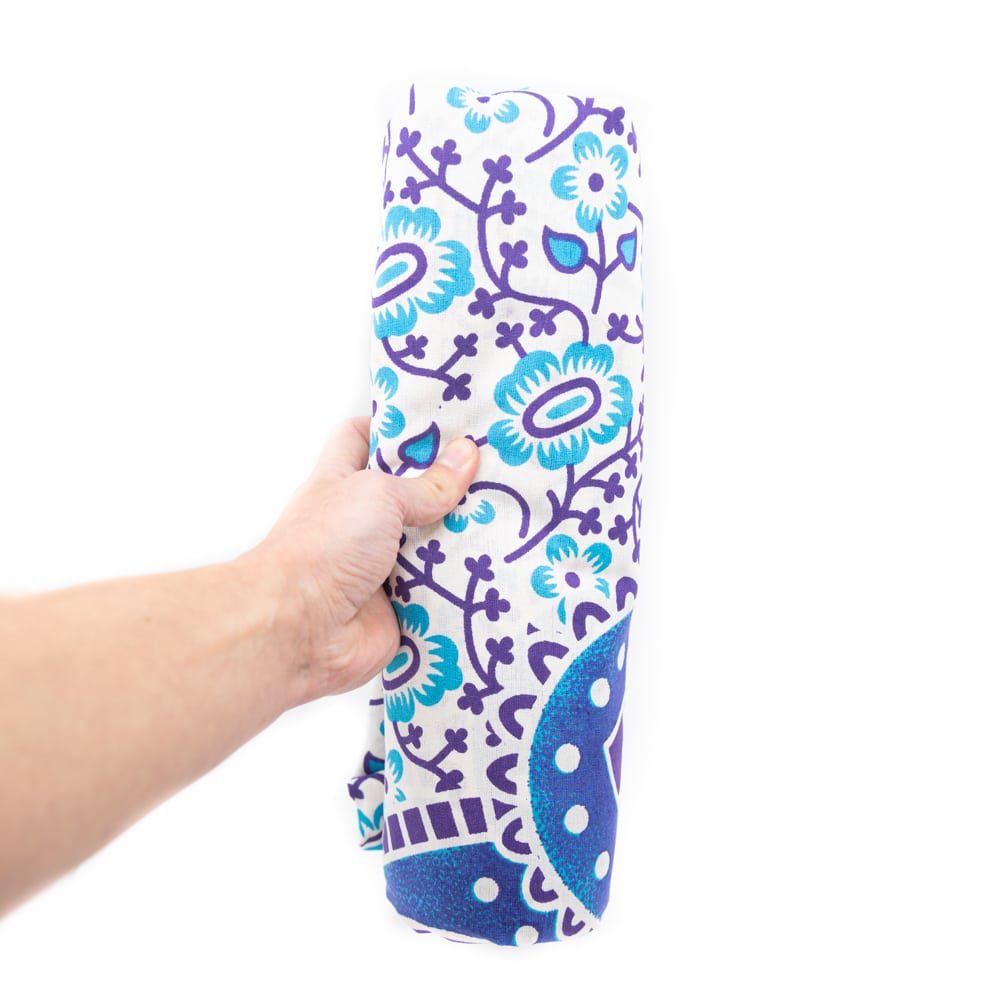 Authentiek Mandala Wandkleed Katoen Blauw (240 x 210 cm)