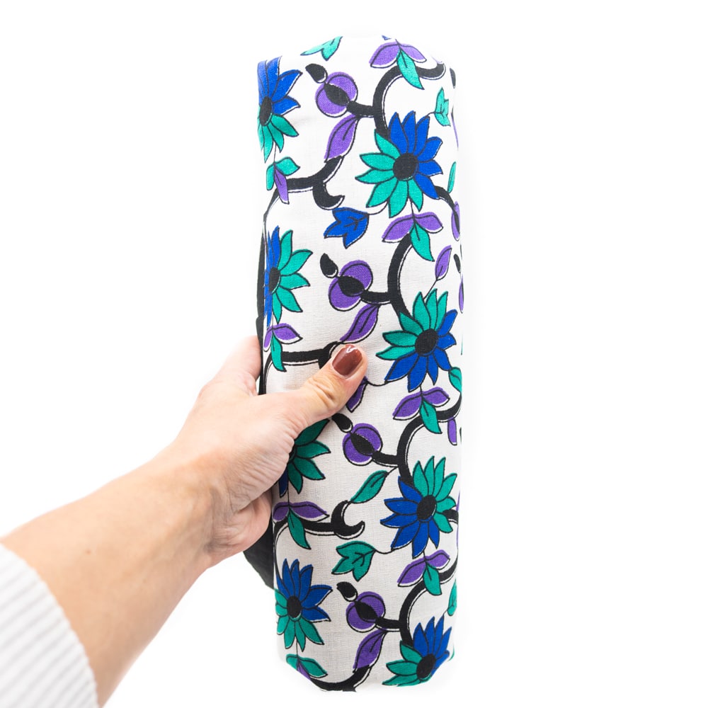 Authentiek Mandala Wandkleed Katoen Blauw/Paars met Bloemen (240 x 210 cm)