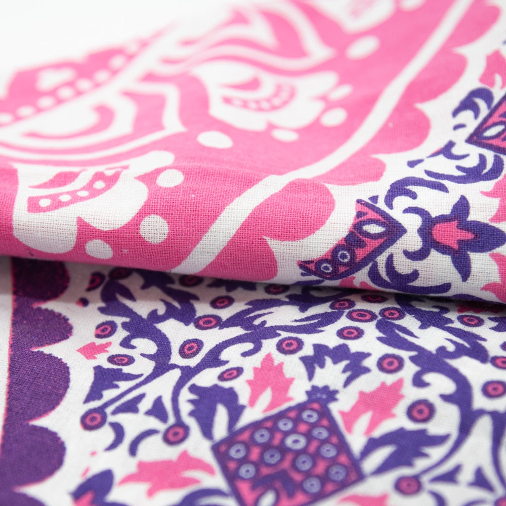 Authentiek Wandkleed Katoen met Mandala Paars Roze (215 x 135 cm)