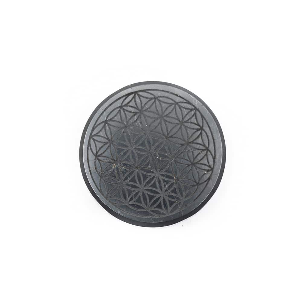 Shungiet Zaksteen met Flower of Life (50 mm)