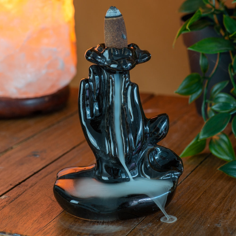 Backflow Wierook Houder Waterval Lotus Hand Keramiek (9 cm)