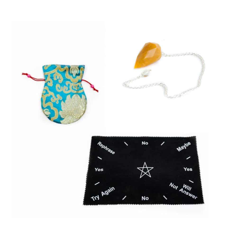 Basic Gele Jade Diamant Pendel Set – Bundel