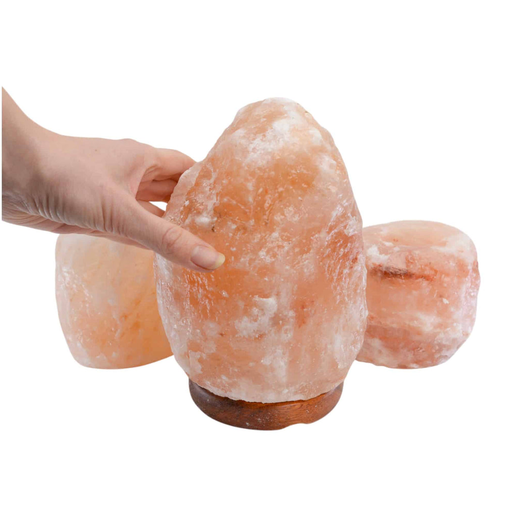 Himalaya Zoutlamp (3-4kg) + 2x Waxinelichthouder – Bundel
