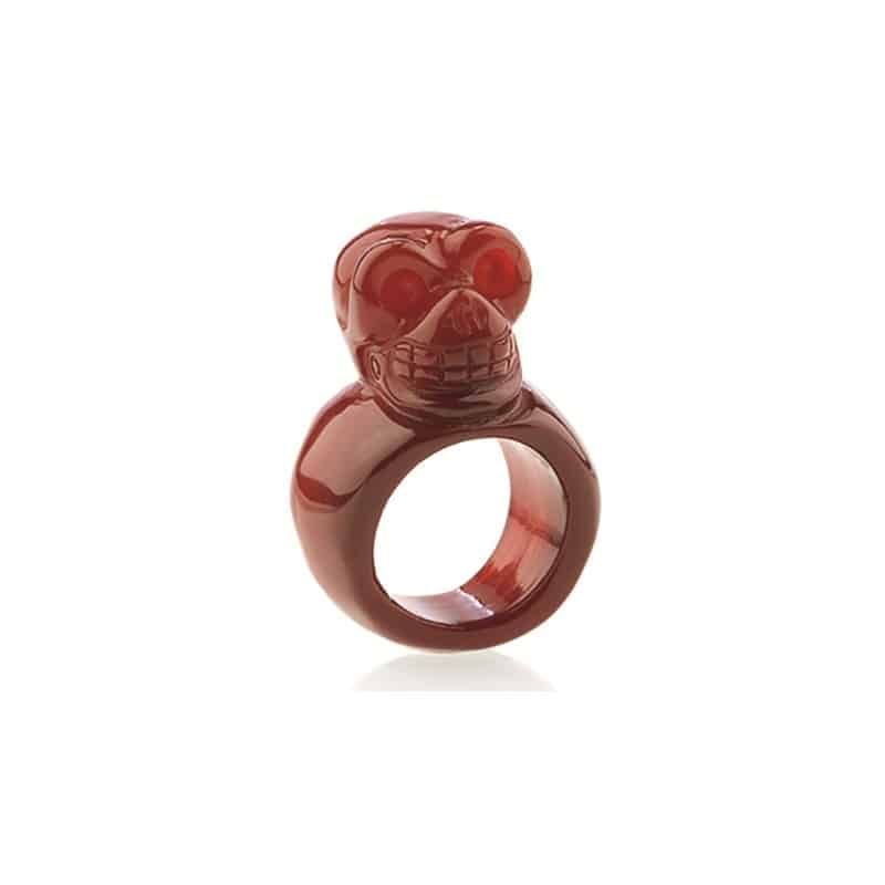 Kristallen Schedel Ring Carneool – maat 17-18