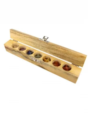 Edelsteen Merkabah Chakra set in houten doosje – 7 stuks