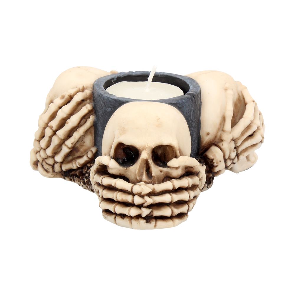 Nemesis Now – Three Wise Skulls Tealight Holder 11cm