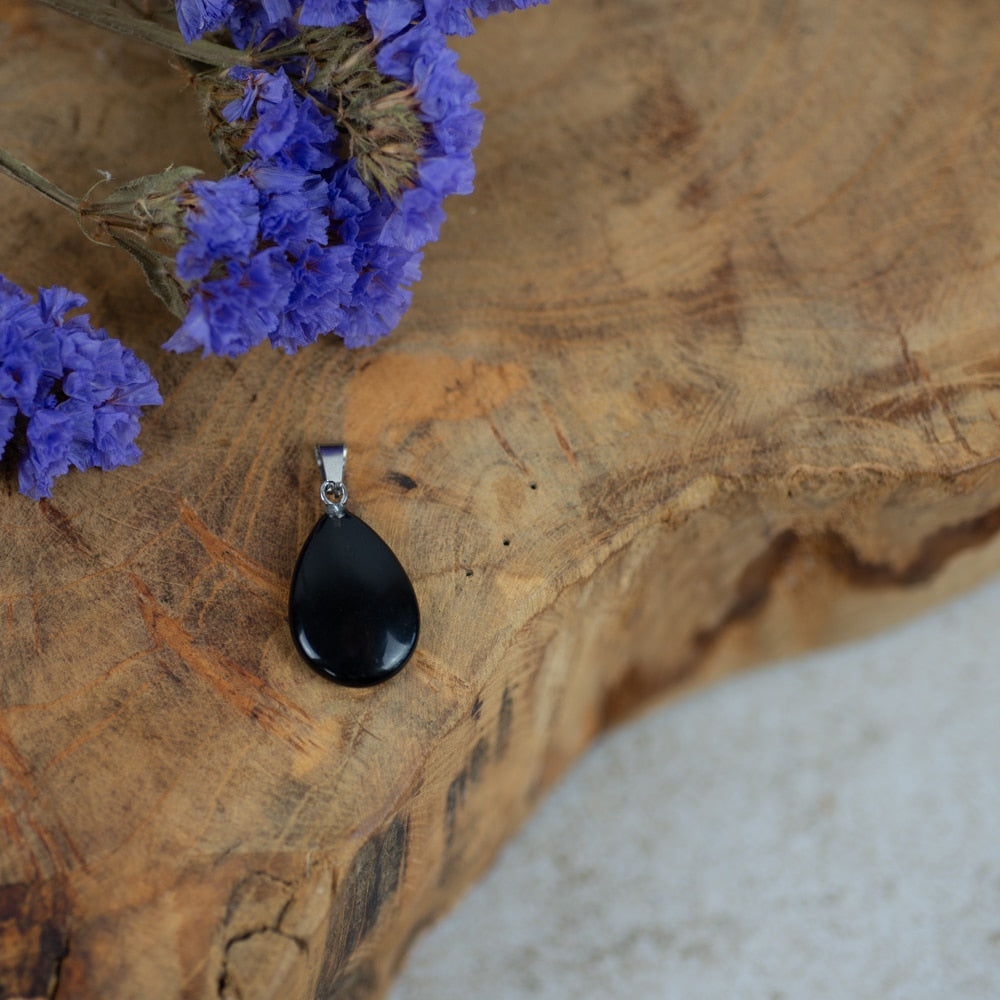 Druppelvormige Edelsteen Hanger Obsidiaan (20 mm)