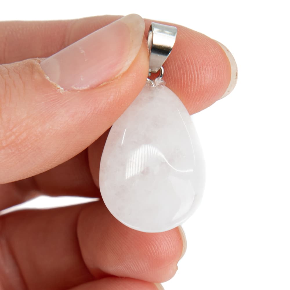 Druppelvormige Edelsteen Hanger Witte Jade (20 mm)