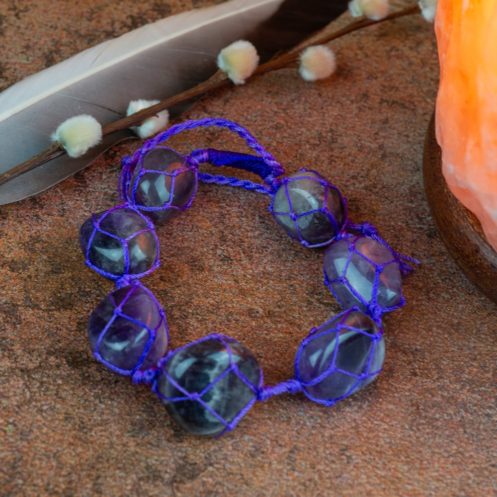 Edelsteen Armband Amethist Trommelstenen