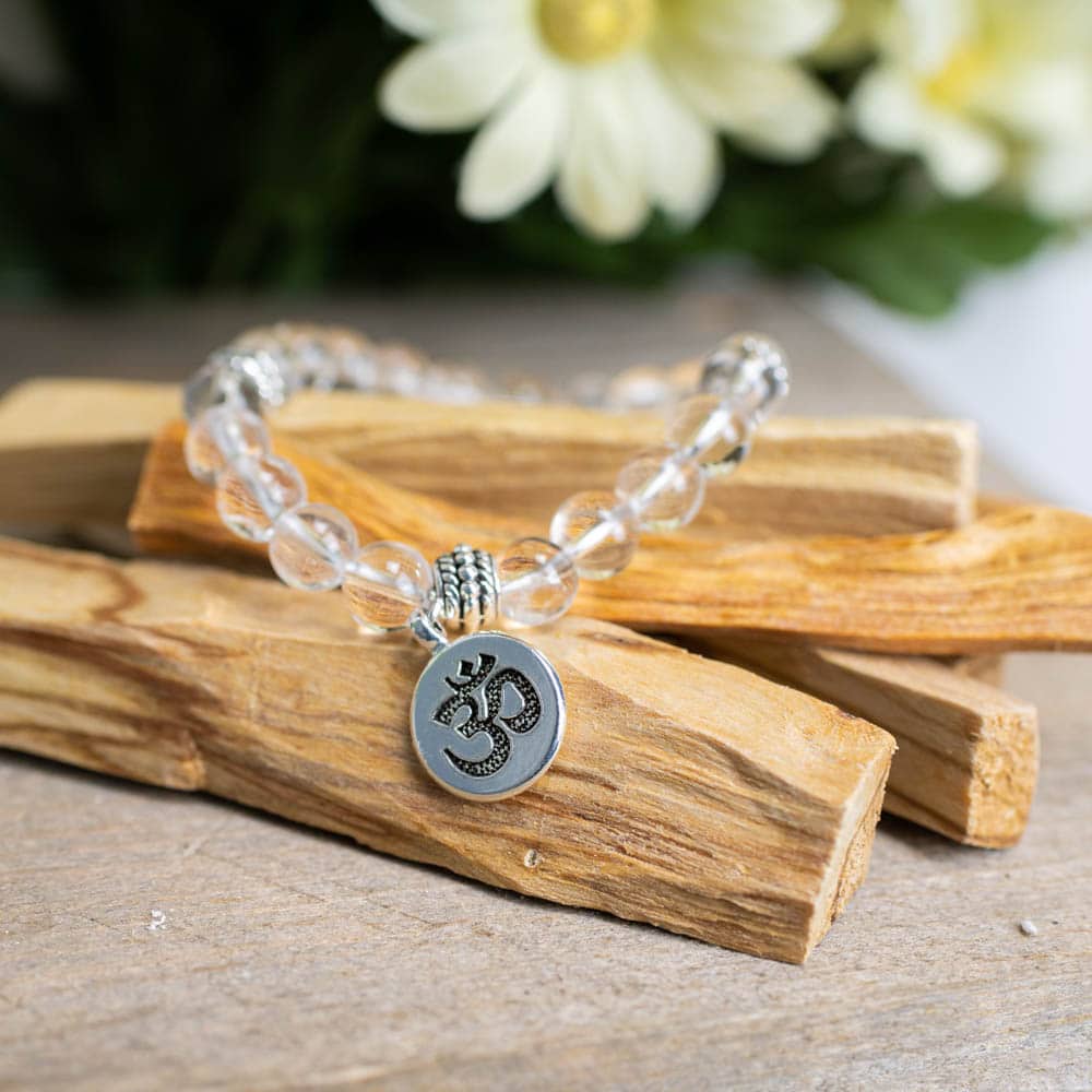 Edelsteen Armband Bergkristal met OHM