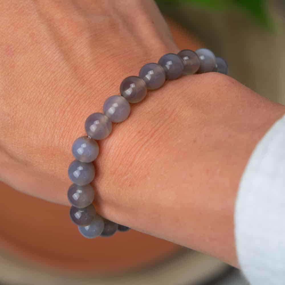 Edelsteen Armband Grijze Agaat – 8 mm
