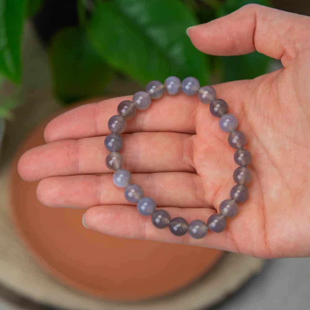 Edelsteen Armband Grijze Agaat – 8 mm