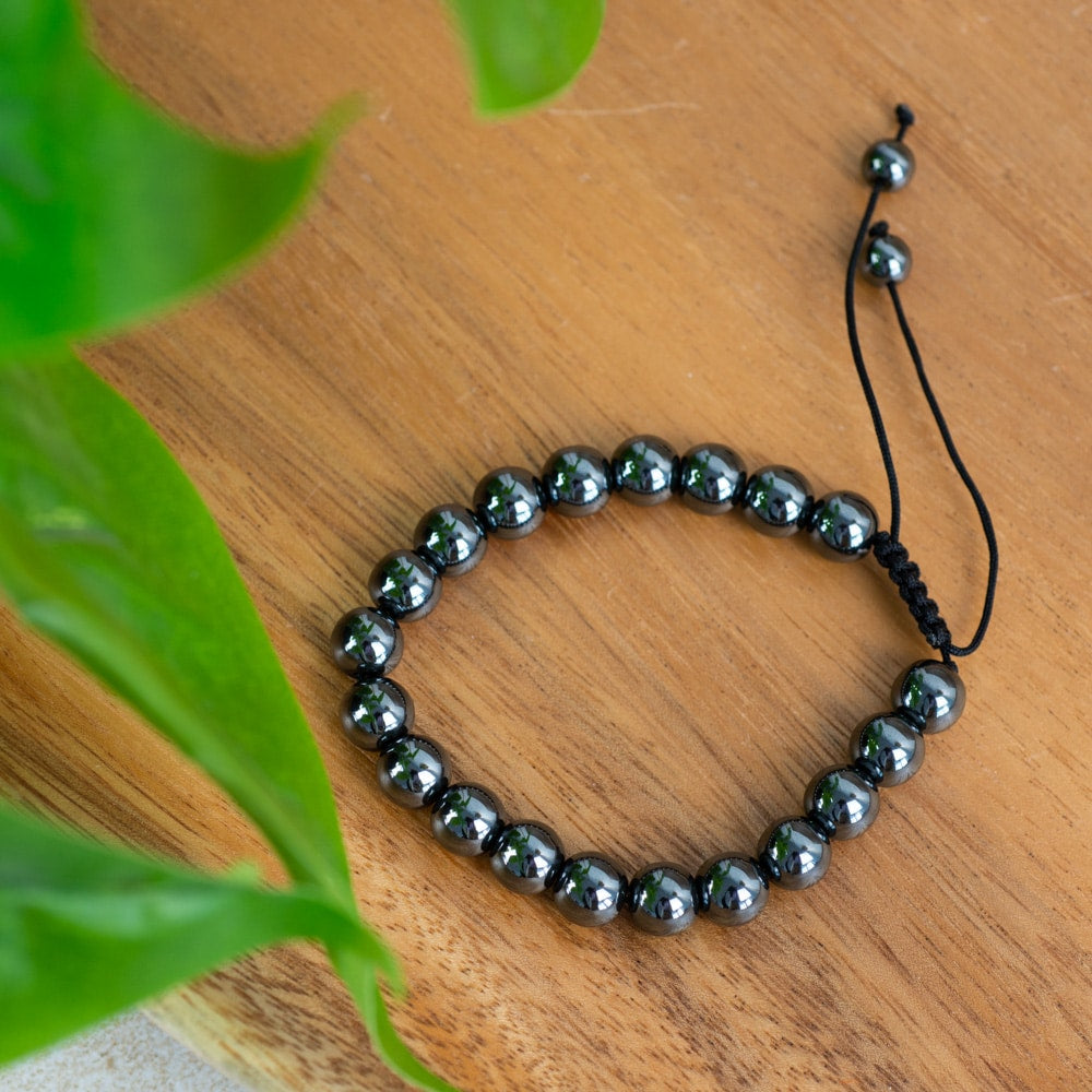 Edelsteen Armband Verstelbaar Hematiet (8 mm)