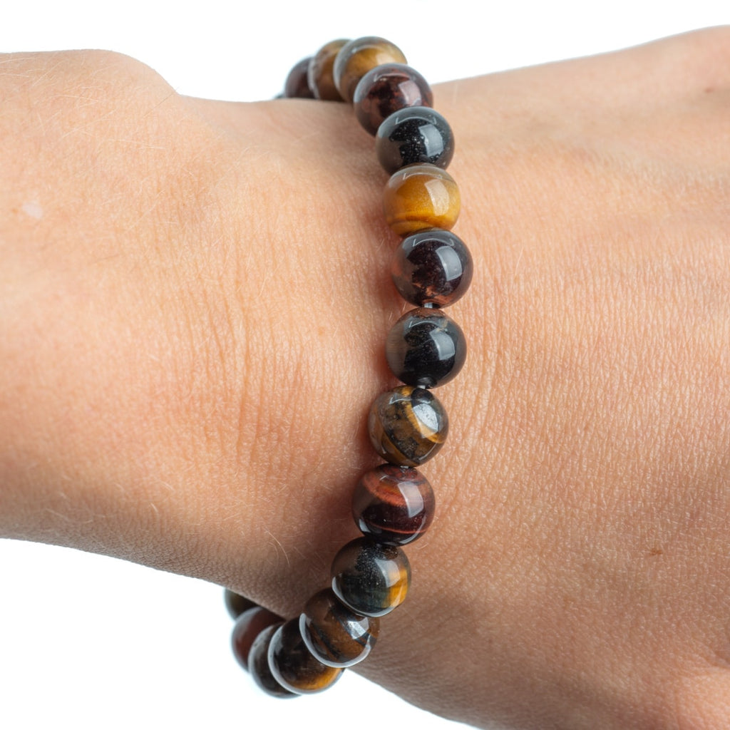 Edelsteen Armband Tijgeroog Tijgerijzer Multi (8 mm Kralen)