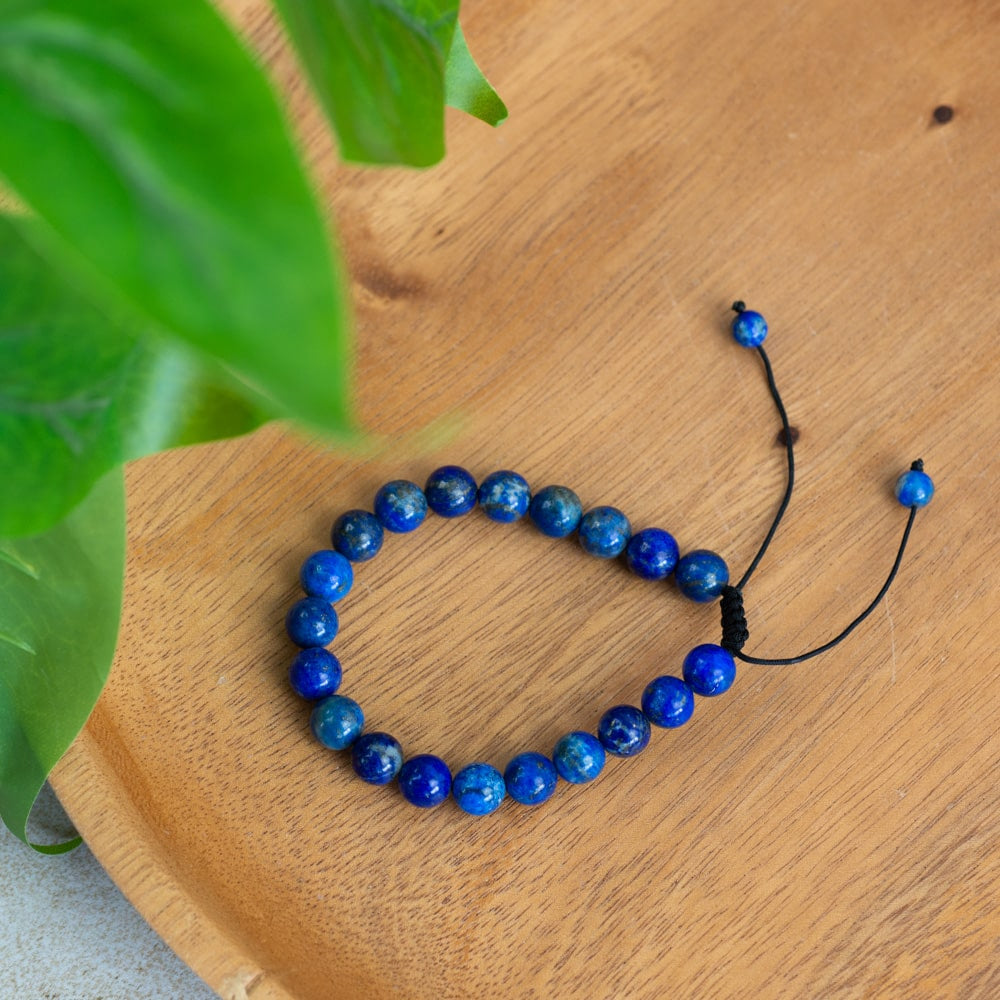 Edelsteen Armband Verstelbaar Lapis Lazuli (8 mm)