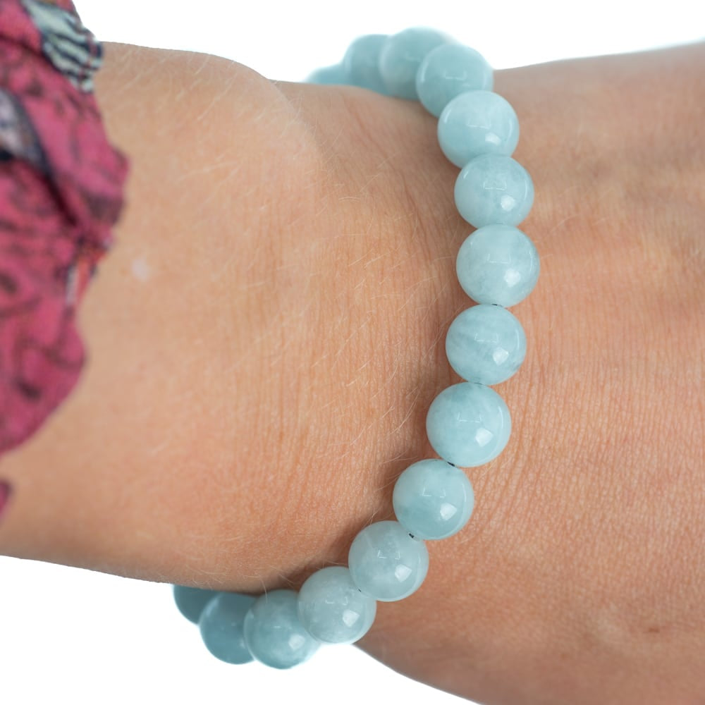 Edelsteen Armband Verstelbaar Aquamarijn (8 mm)