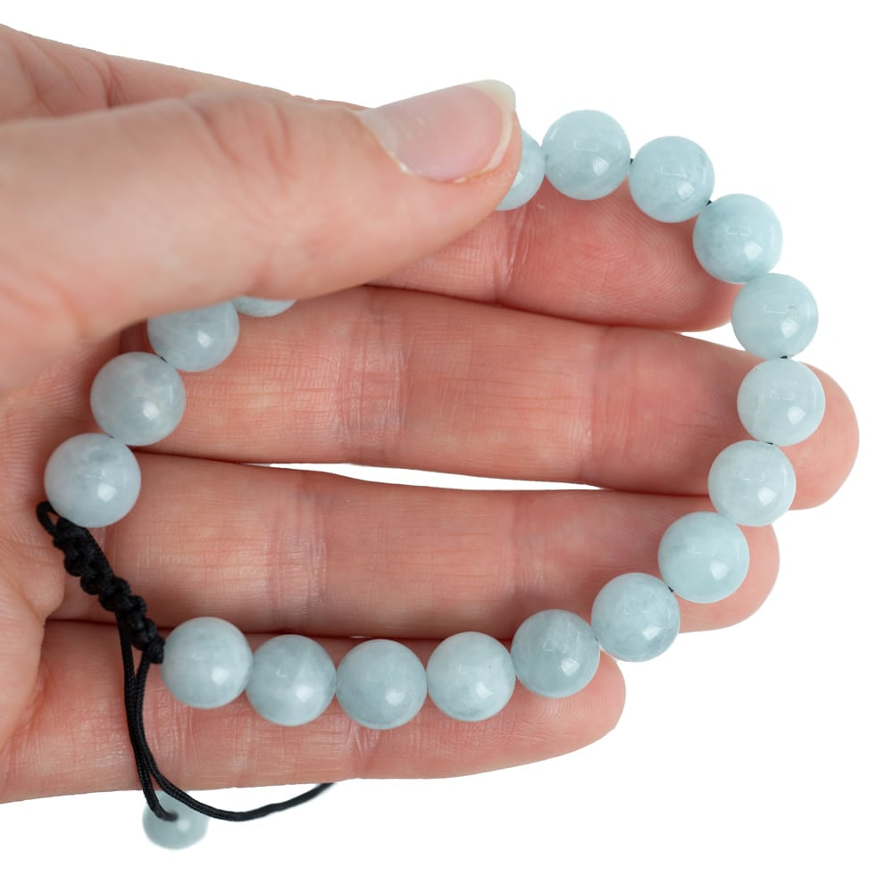 Edelsteen Armband Verstelbaar Aquamarijn (8 mm)