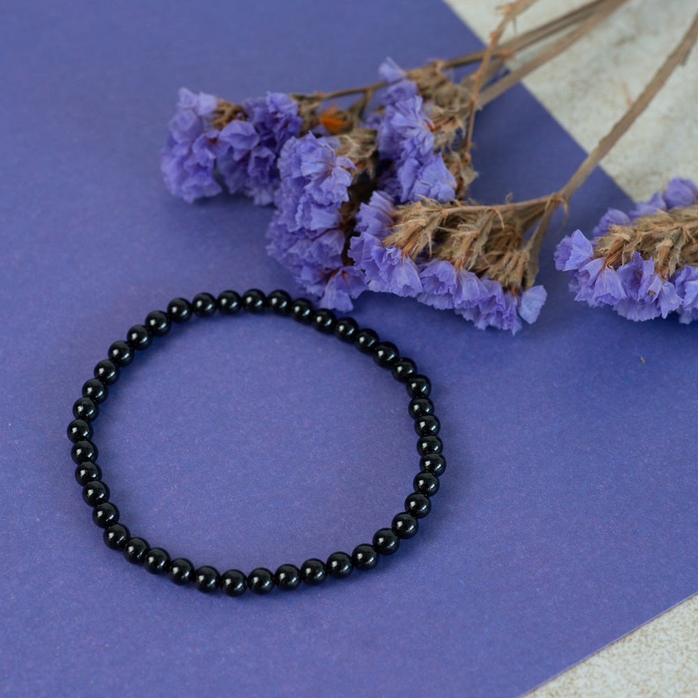 Edelsteen Armband Zwarte Toermalijn (4 mm)