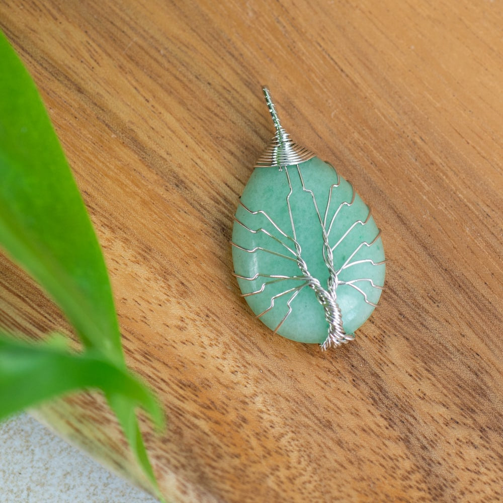 Edelsteen Hanger Levensboom Groene Aventurijn (4 cm)