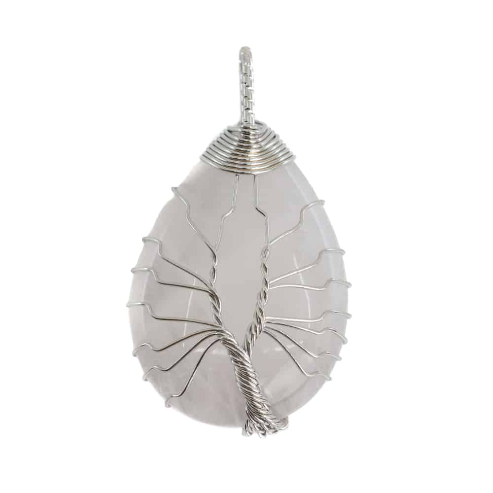 Edelsteen Hanger Levensboom Rozenkwarts (4 cm)