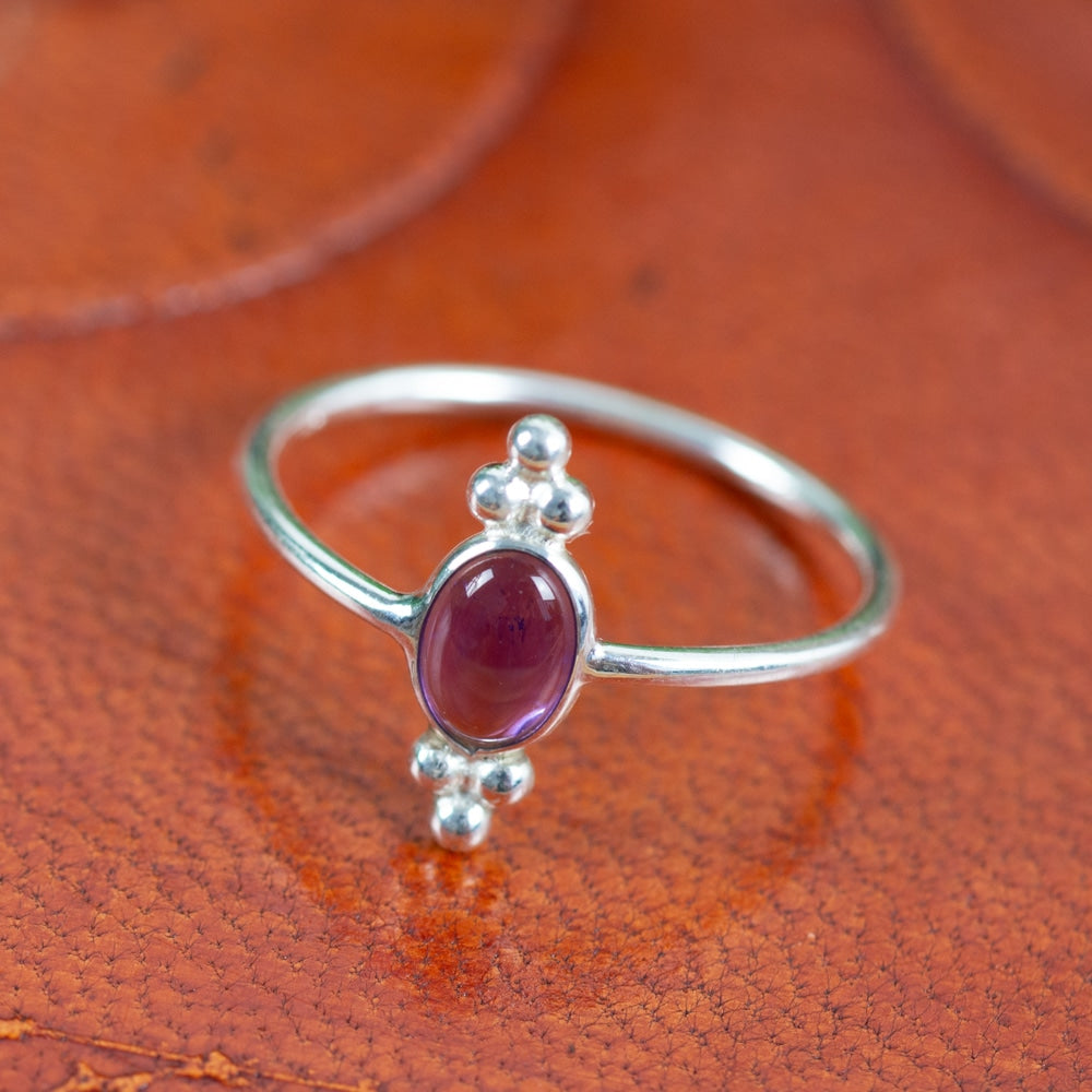Edelsteen Ring Amethist – 925 Zilver – Fancy (Maat 17)