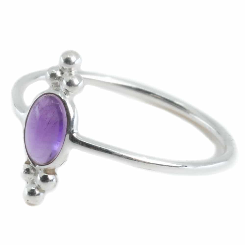 Edelsteen Ring Amethist – 925 Zilver – Fancy (Maat 17)