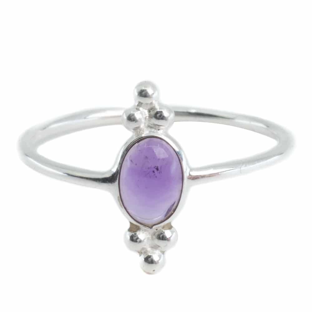 Edelsteen Ring Amethist – 925 Zilver – Fancy (Maat 17)
