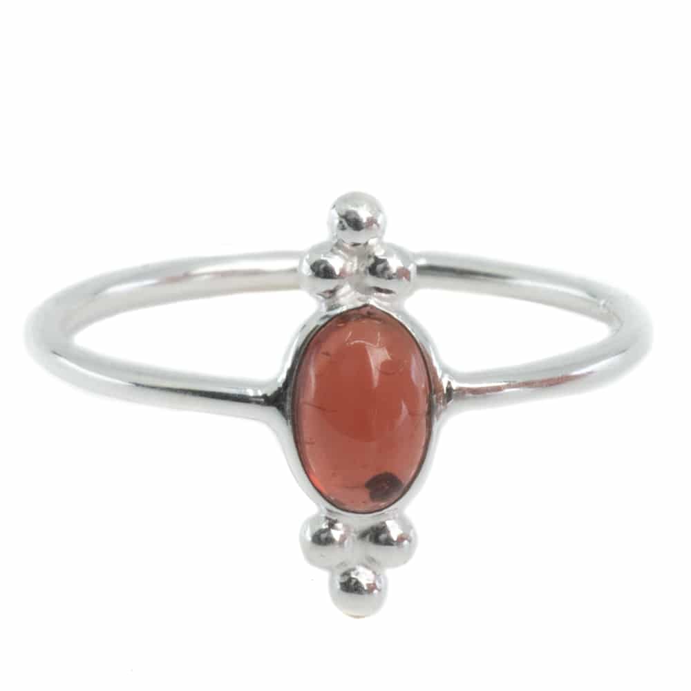 Edelsteen Ring Granaat – 925 Zilver – Fancy (Maat 17)