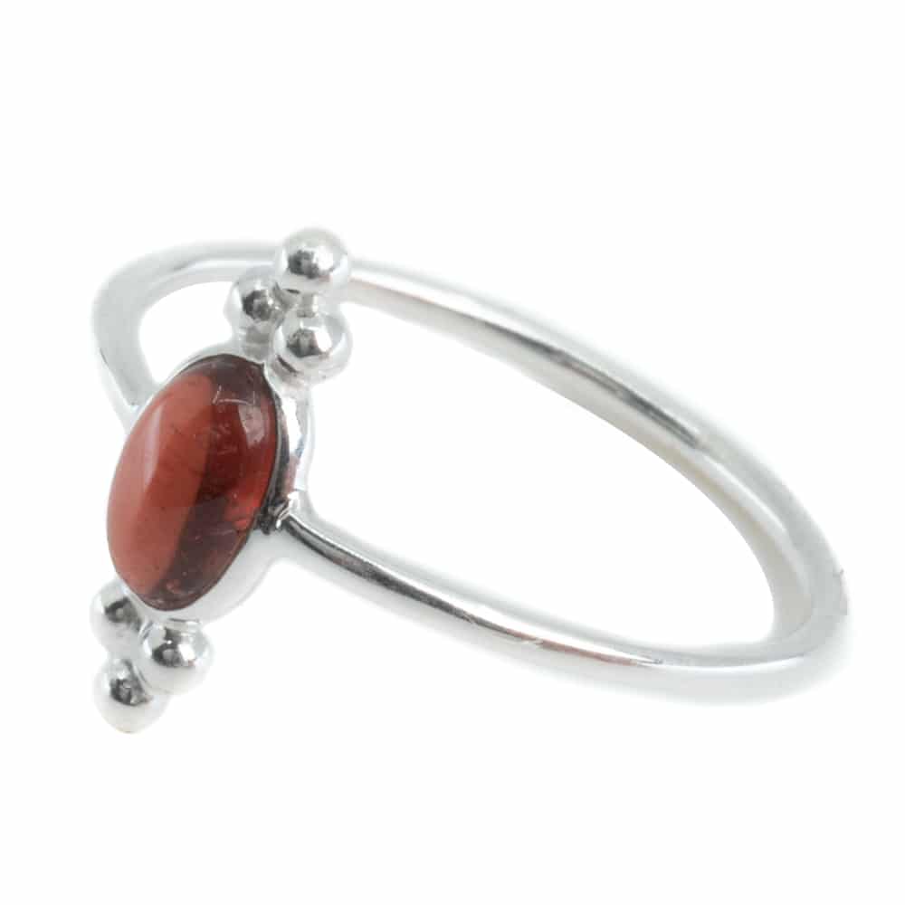 Edelsteen Ring Granaat – 925 Zilver – Fancy (Maat 17)