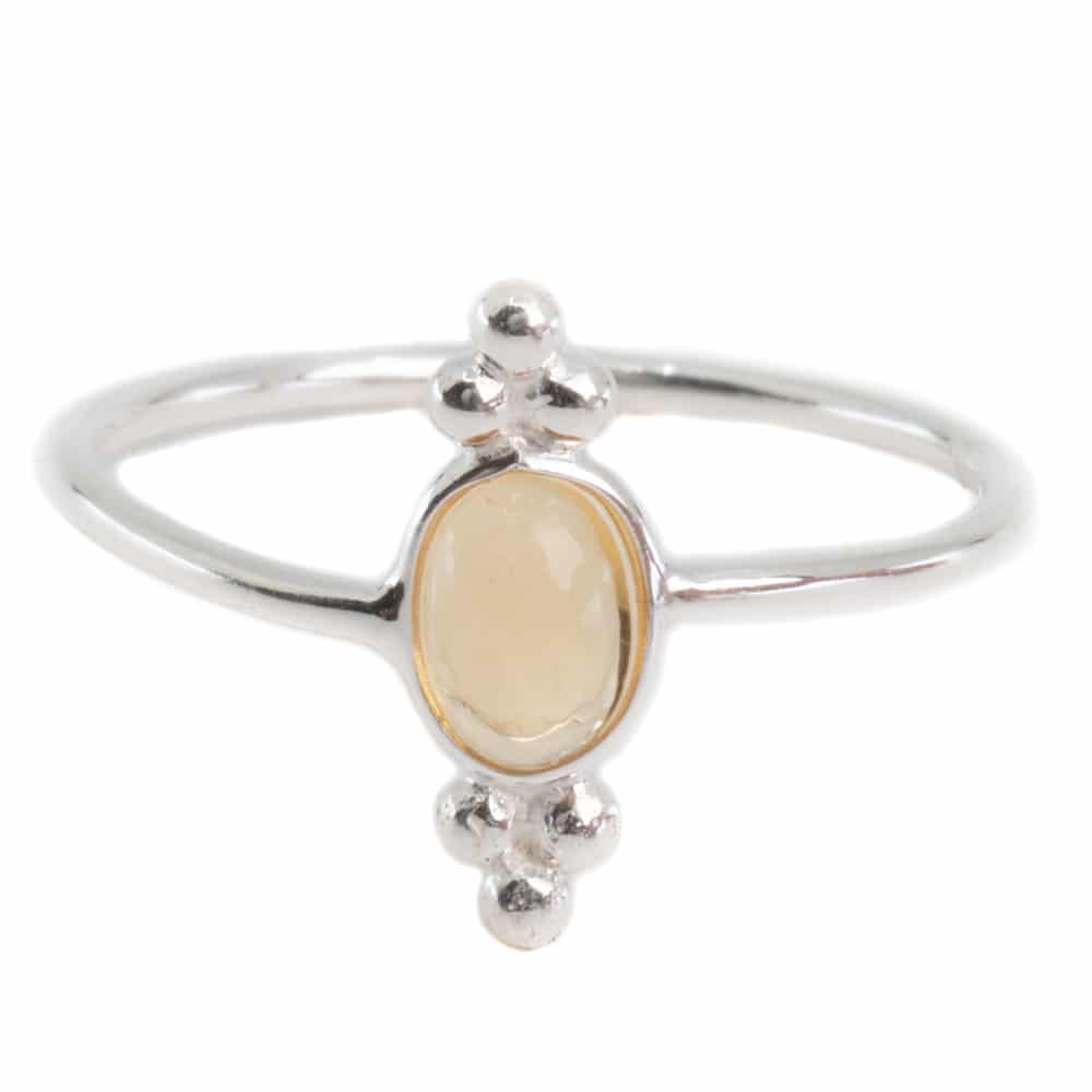 Edelsteen Ring Citrien – 925 Zilver – Fancy (Maat 17)